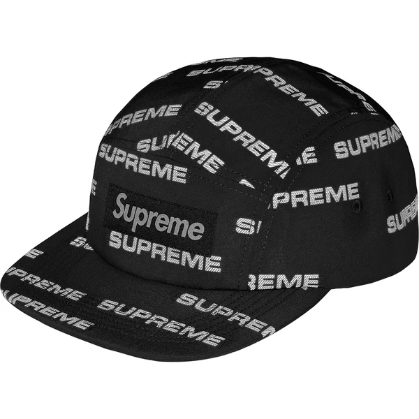 Supreme Reflective Jacquard Camp Cap - Black (front)