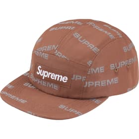 Supreme Reflective Jacquard Camp Cap Brown