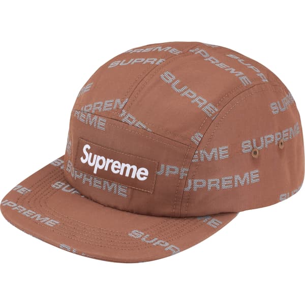 Supreme Reflective Jacquard Camp Cap - Brown (front)