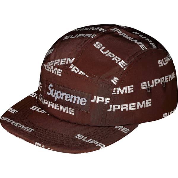 Supreme Reflective Jacquard Camp Cap - Brown (front)