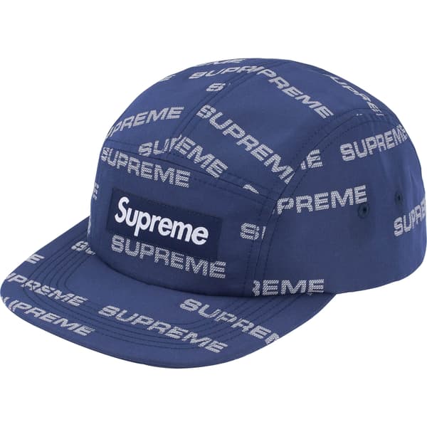 Supreme Reflective Jacquard Camp Cap - Navy (front)