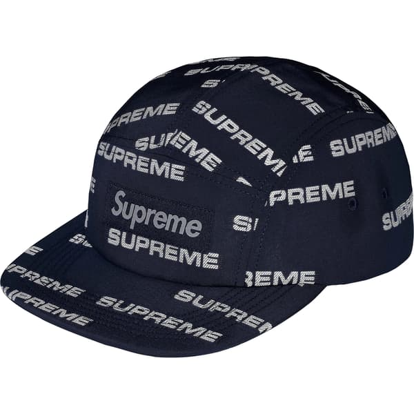Supreme Reflective Jacquard Camp Cap - Navy (front)