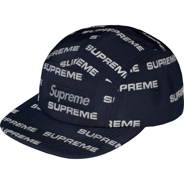 Supreme Reflective Jacquard Camp Cap - Navy (front)