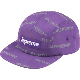 Supreme Reflective Jacquard Camp Cap Purple