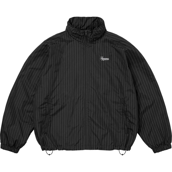 Supreme Reflective Pinstripe Track Jacket - Black (front)