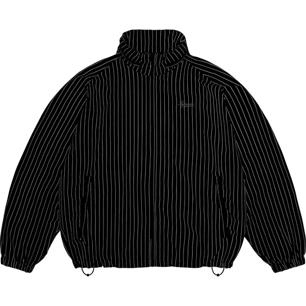 Supreme Reflective Pinstripe Track Jacket - Black (front)