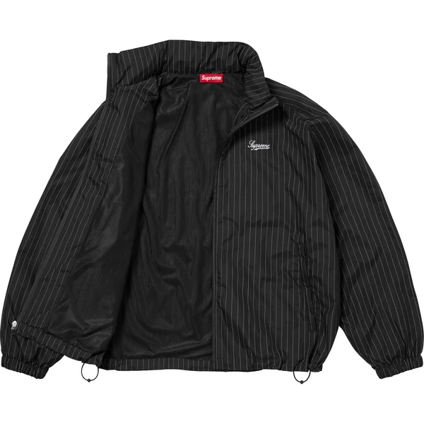 Supreme Reflective Pinstripe Track Jacket - Black (front)