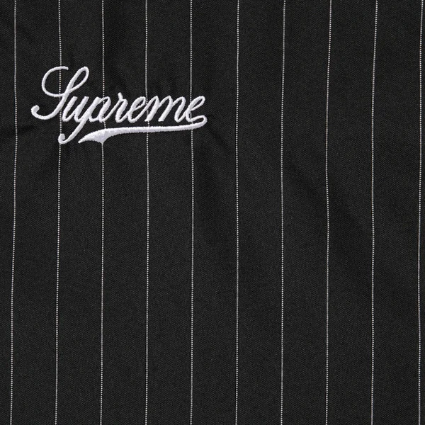 Supreme Reflective Pinstripe Track Jacket - Black (front)