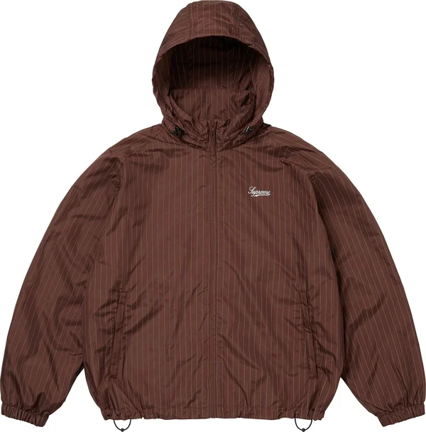 Supreme Reflective Pinstripe Track Jacket - Brown (front)