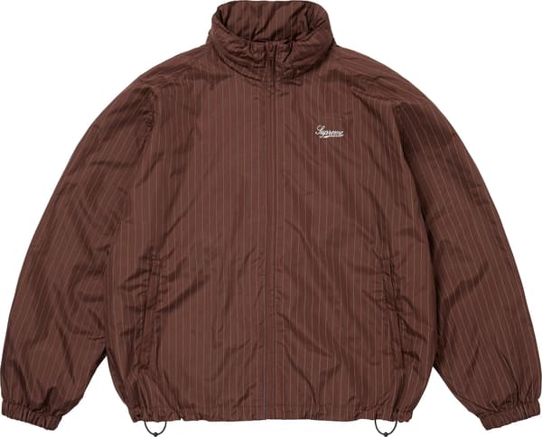 Supreme Reflective Pinstripe Track Jacket - Brown (front)