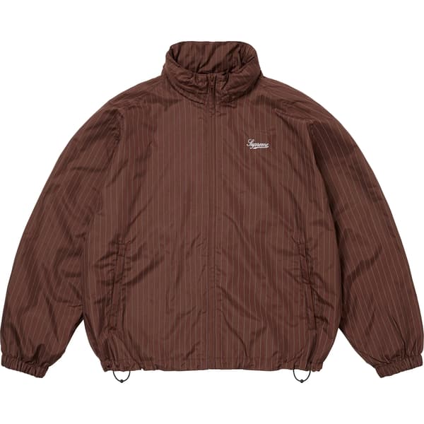 Supreme Reflective Pinstripe Track Jacket - Brown (front)