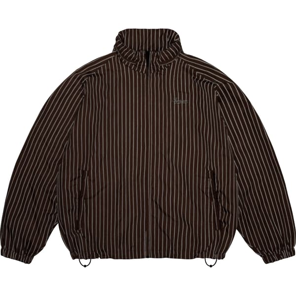Supreme Reflective Pinstripe Track Jacket - Brown (front)