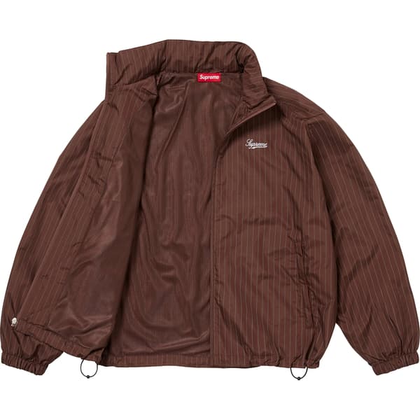 Supreme Reflective Pinstripe Track Jacket - Brown (front)