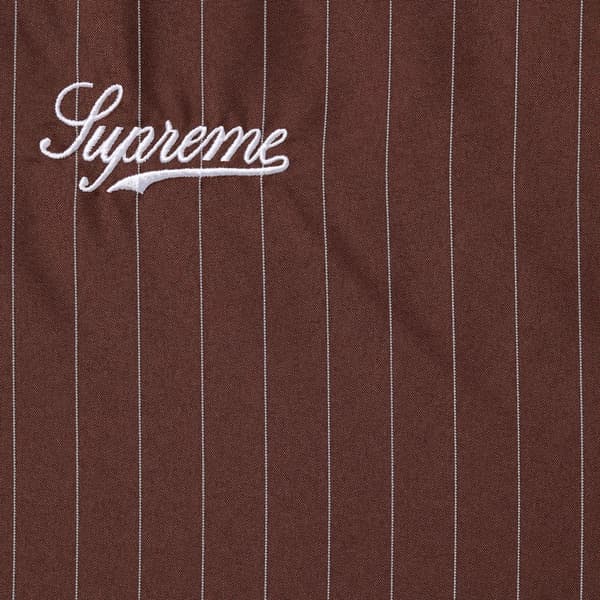 Supreme Reflective Pinstripe Track Jacket - Brown (front)
