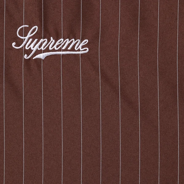 Supreme Reflective Pinstripe Track Jacket - Brown (front)