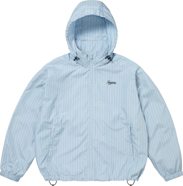 Supreme Reflective Pinstripe Track Jacket - Light Blue (front)