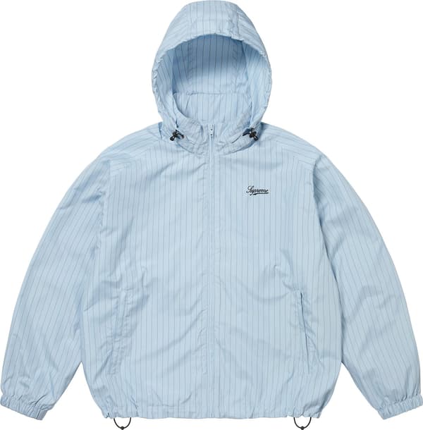 Supreme Reflective Pinstripe Track Jacket - Light Blue (front)