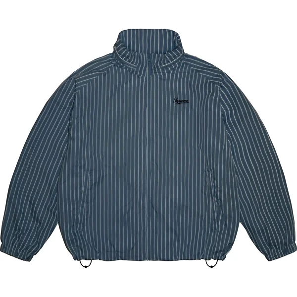 Supreme Reflective Pinstripe Track Jacket - Light Blue (front)