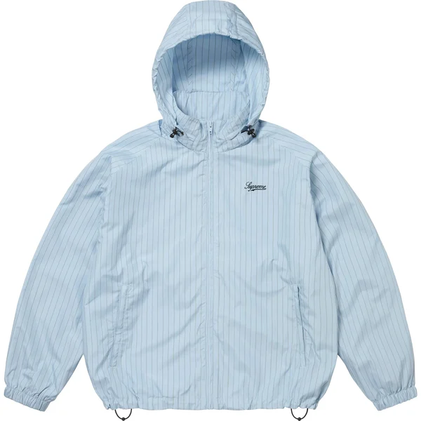 Supreme Reflective Pinstripe Track Jacket - Light Blue (front)