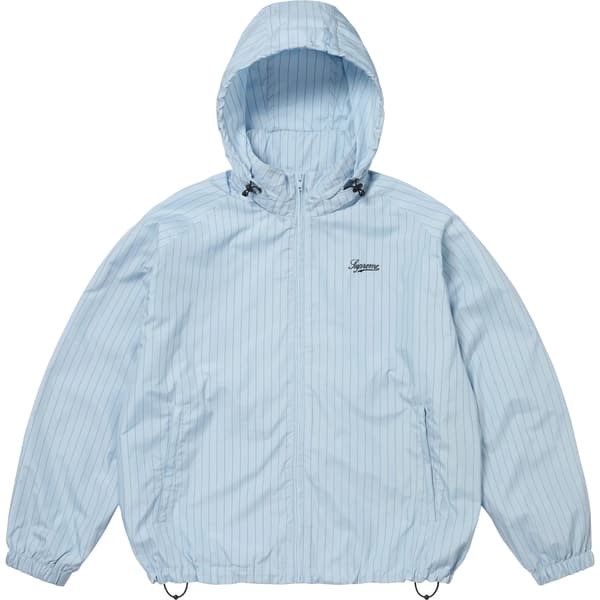 Supreme Reflective Pinstripe Track Jacket - Light Blue (front)