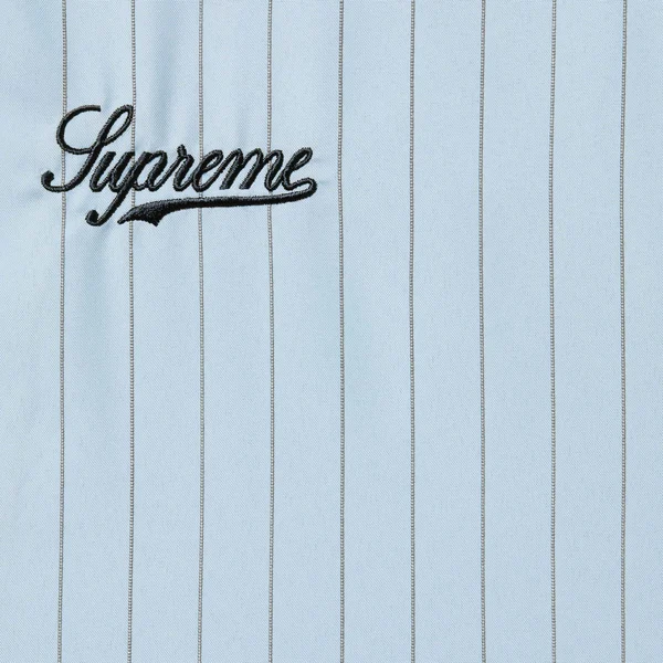 Supreme Reflective Pinstripe Track Jacket - Light Blue (front)