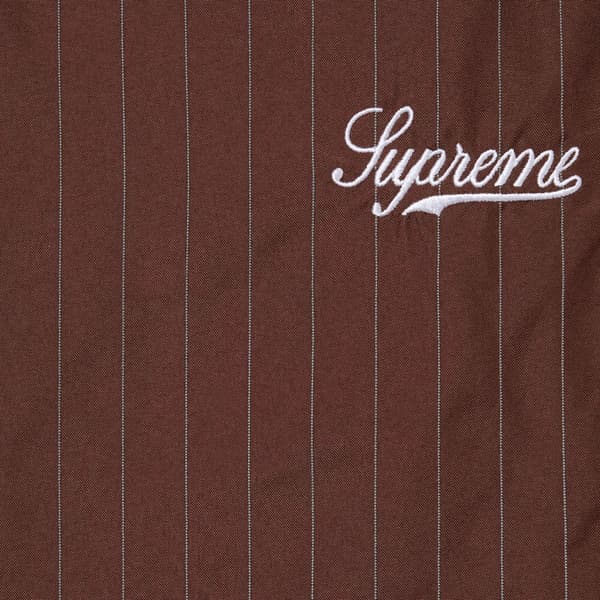 Supreme Reflective Pinstripe Track Pant - Brown (front)