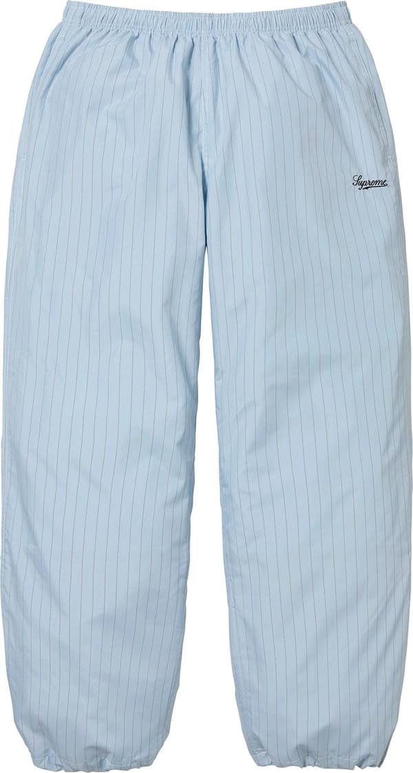 Supreme Reflective Pinstripe Track Pant - Light Blue (front)