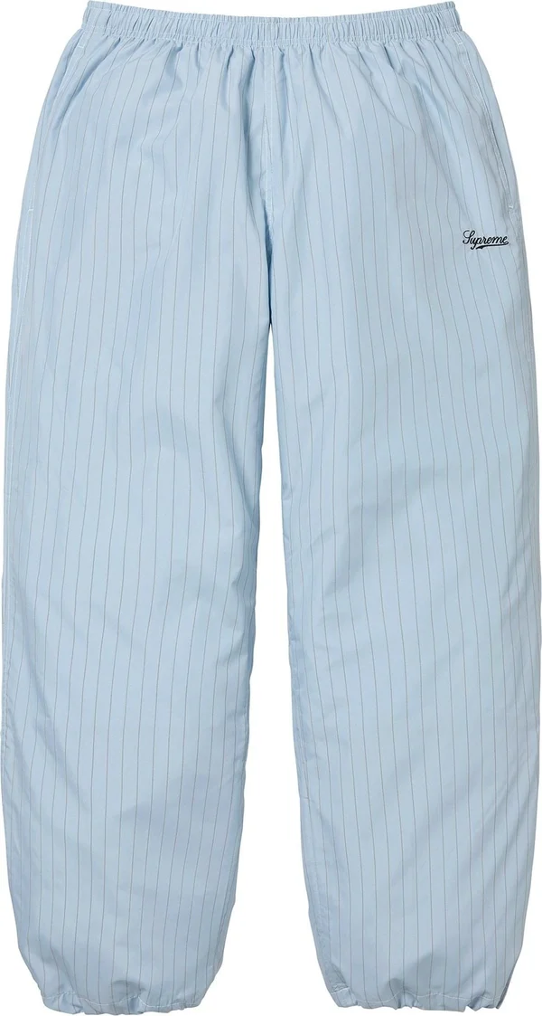 Supreme Reflective Pinstripe Track Pant - Light Blue (front)