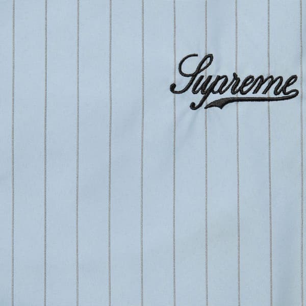 Supreme Reflective Pinstripe Track Pant - Light Blue (front)