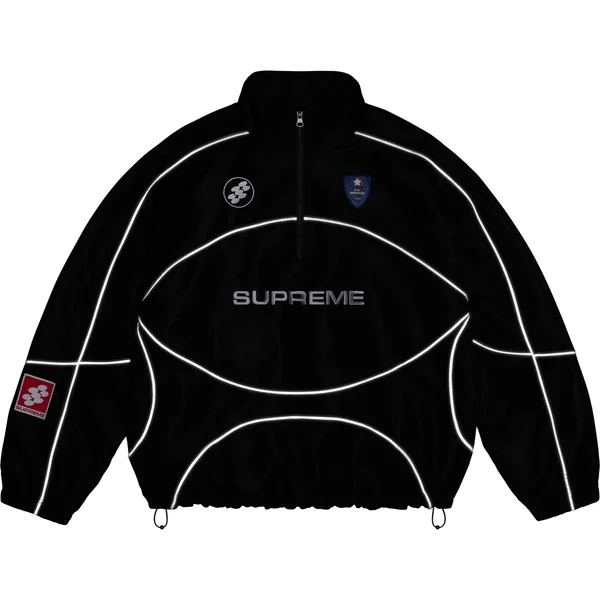Supreme Reflective Piping Pullover - Black (front)