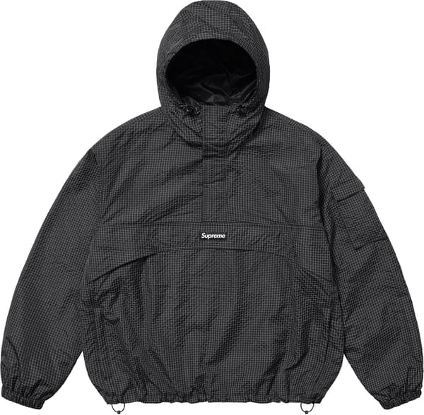 Supreme Reflective Ripstop Anorak - Black (front)