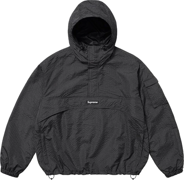 Supreme Reflective Ripstop Anorak - Black (front)