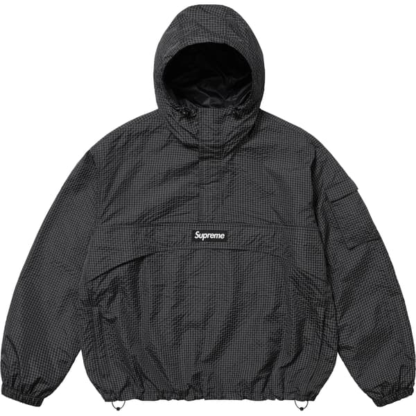 Supreme Reflective Ripstop Anorak - Black (front)