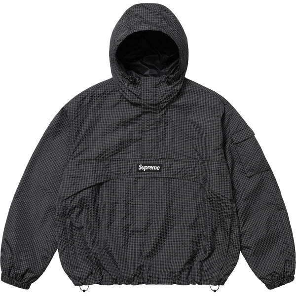 Supreme Reflective Ripstop Anorak - Black (front)