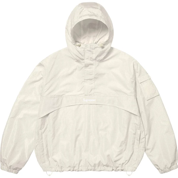 Supreme Reflective Ripstop Anorak - White (front)