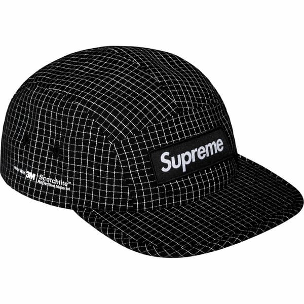 Supreme Reflective Ripstop Camp Cap - Black (front)