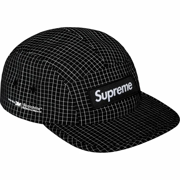 Supreme Reflective Ripstop Camp Cap - Black (front)