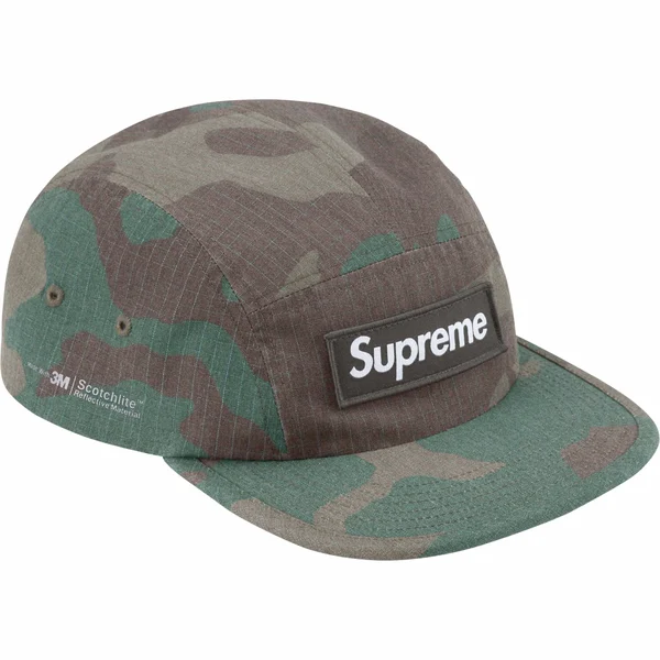 Supreme Reflective Ripstop Camp Cap - Woodland Camo (front)