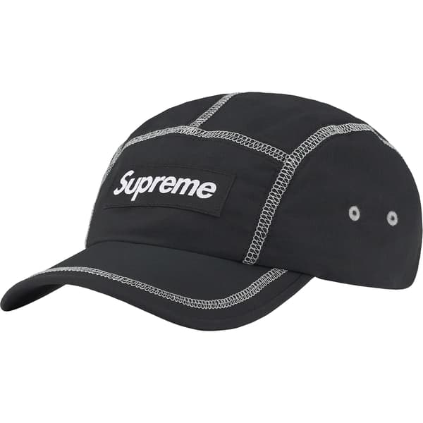 Supreme Reflective Stitch Camp Cap - Black (front)