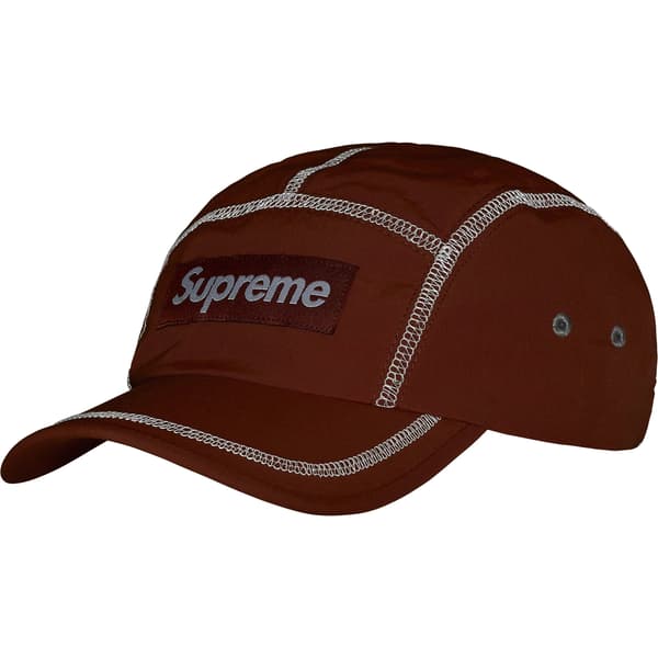 Supreme Reflective Stitch Camp Cap - Brown (front)