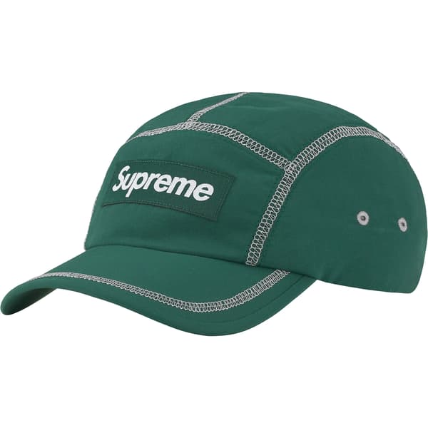 Supreme Reflective Stitch Camp Cap - Dark Green (front)