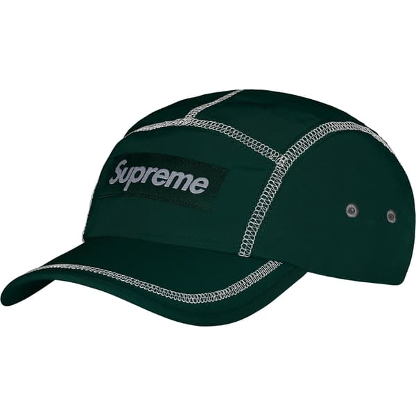 Supreme Reflective Stitch Camp Cap - Dark Green (front)