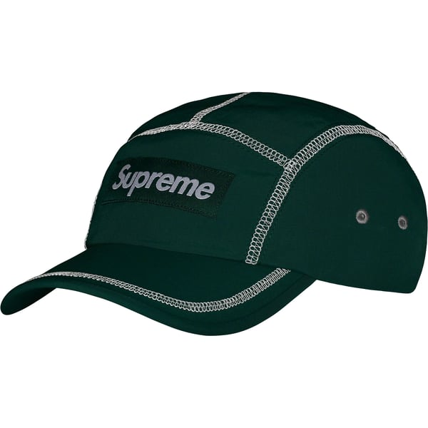 Supreme Reflective Stitch Camp Cap - Dark Green (front)