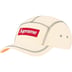Supreme Reflective Stitch Camp Cap - Natural (front)