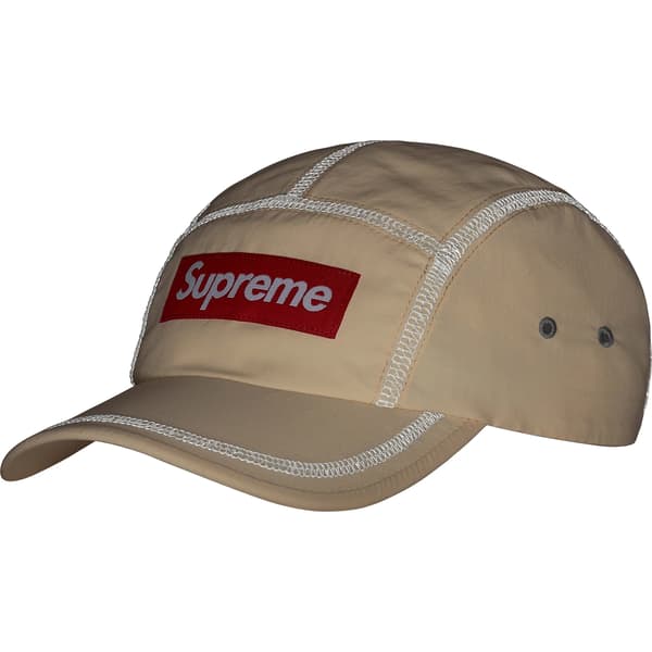 Supreme Reflective Stitch Camp Cap - Natural (front)