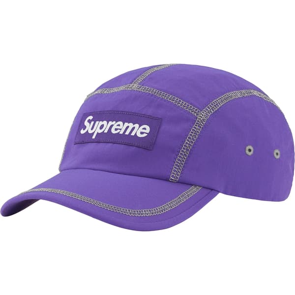 Supreme Reflective Stitch Camp Cap - Purple (front)