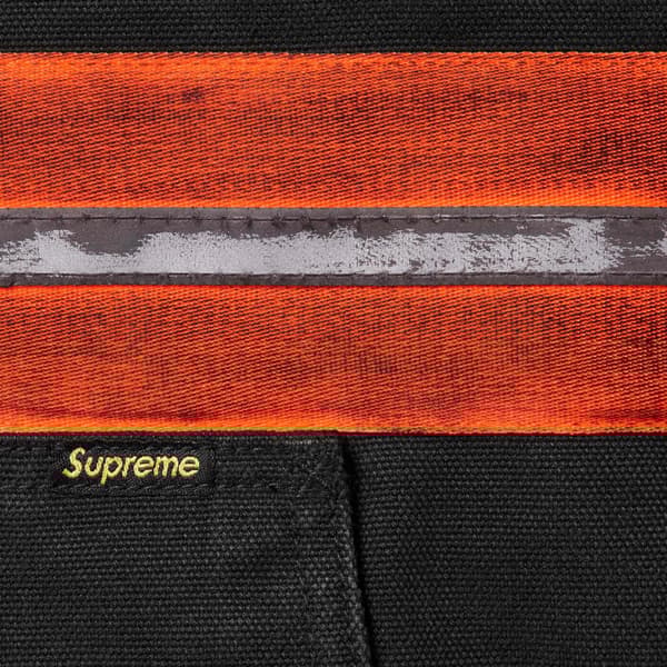 Supreme Reflective Stripe Hooded Work Jacket - Black (front)