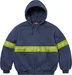Supreme Reflective Stripe Hooded Work Jacket - Navy (front)