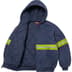 Supreme Reflective Stripe Hooded Work Jacket - Navy (front)