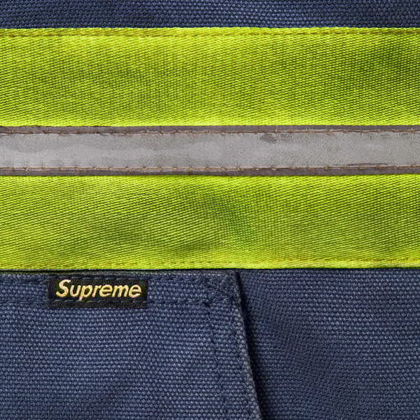 Supreme Reflective Stripe Hooded Work Jacket - Navy (front)